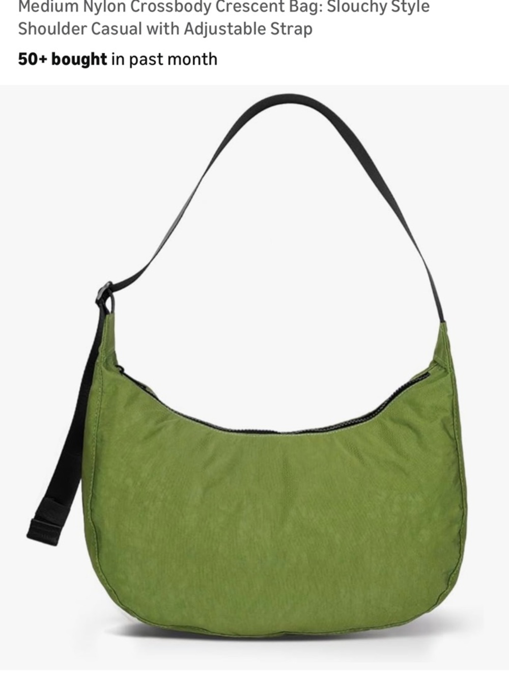 Green Nylon Medium Cresent Bag - Picture 3 of 3